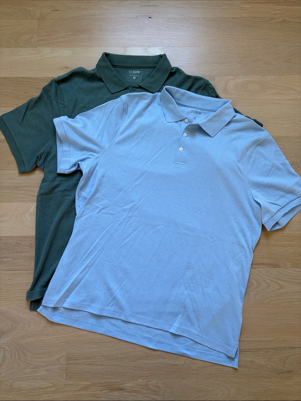 J. Crew Men's Polo Bundle in Light Blue and Sage Green XL